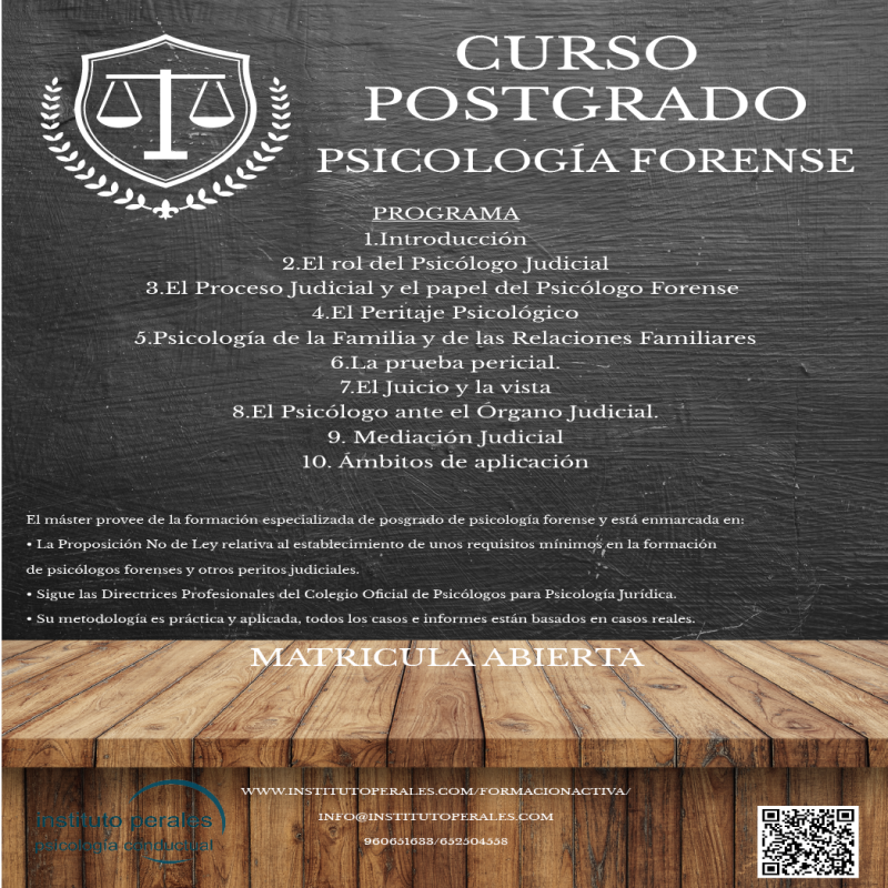 Curso Postgrado Psicología Forense